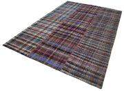Kırk Yama Gri Patchwork Pamuk Yün El Dokuma Halısı 204x302 Agacan