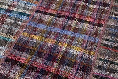 Kırk Yama Gri Patchwork Pamuk Yün El Dokuma Halısı 204x302 Agacan