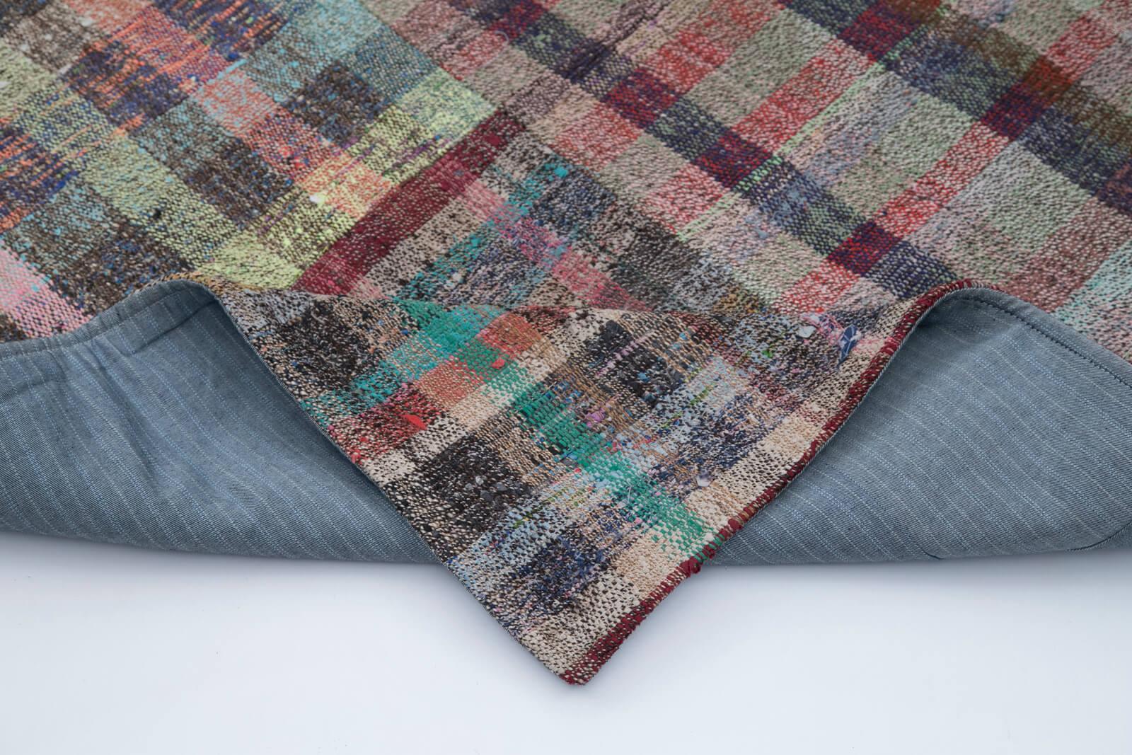 Kırk Yama Gri Patchwork Pamuk Yün El Dokuma Halısı 203x300 Agacan