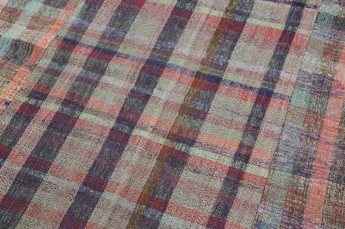 Kırk Yama Gri Patchwork Pamuk Yün El Dokuma Halısı 203x300 Agacan