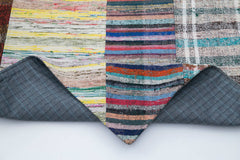 Kırk Yama Gri Patchwork Pamuk Yün El Dokuma Halısı 199x308 Agacan