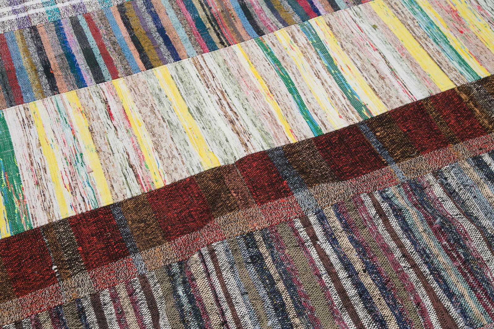 Kırk Yama Gri Patchwork Pamuk Yün El Dokuma Halısı 199x308 Agacan