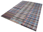 Kırk Yama Gri Patchwork Pamuk Yün El Dokuma Halısı 204x301 Agacan