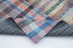 Kırk Yama Gri Patchwork Pamuk Yün El Dokuma Halısı 204x301 Agacan