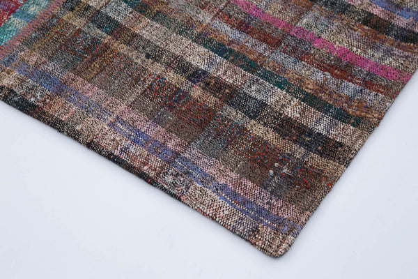 Kırk Yama Gri Patchwork Pamuk Yün El Dokuma Halısı 205x300 Agacan