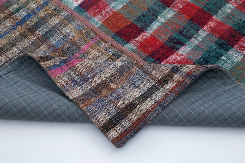 Kırk Yama Gri Patchwork Pamuk Yün El Dokuma Halısı 205x300 Agacan