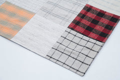 Kırk Yama Gri Patchwork Pamuk Yün El Dokuma Halısı 200x300 Agacan