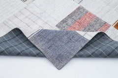 Kırk Yama Gri Patchwork Pamuk Yün El Dokuma Halısı 200x300 Agacan