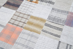 Kırk Yama Gri Patchwork Pamuk Yün El Dokuma Halısı 200x300 Agacan