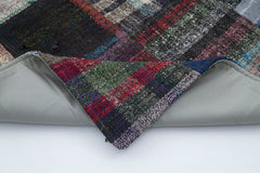 Kırk Yama Gri Patchwork Pamuk Yün El Dokuma Halısı 100x250 Agacan