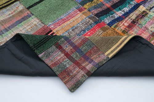 Kırk Yama Gri Patchwork Pamuk Yün El Dokuma Halısı 180x240 Agacan