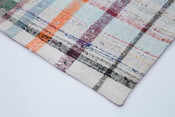 Kırk Yama Gri Patchwork Pamuk Yün El Dokuma Halısı 187x198 Agacan