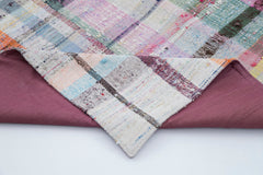 Kırk Yama Gri Patchwork Pamuk Yün El Dokuma Halısı 187x198 Agacan