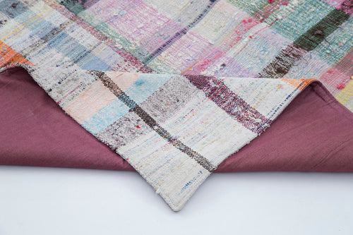 Kırk Yama Gri Patchwork Pamuk Yün El Dokuma Halısı 187x198 Agacan