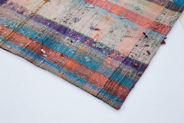 Kırk Yama Gri Patchwork Pamuk Yün El Dokuma Halısı 170x222 Agacan