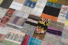 Kırk Yama Gri Patchwork Pamuk Yün El Dokuma Halısı 170x240 Agacan