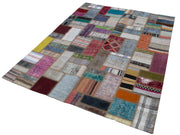 Kırk Yama Gri Patchwork Pamuk Yün El Dokuma Halısı 170x235 Agacan