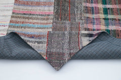 Kırk Yama Gri Patchwork Pamuk Yün El Dokuma Halısı 204x300 Agacan