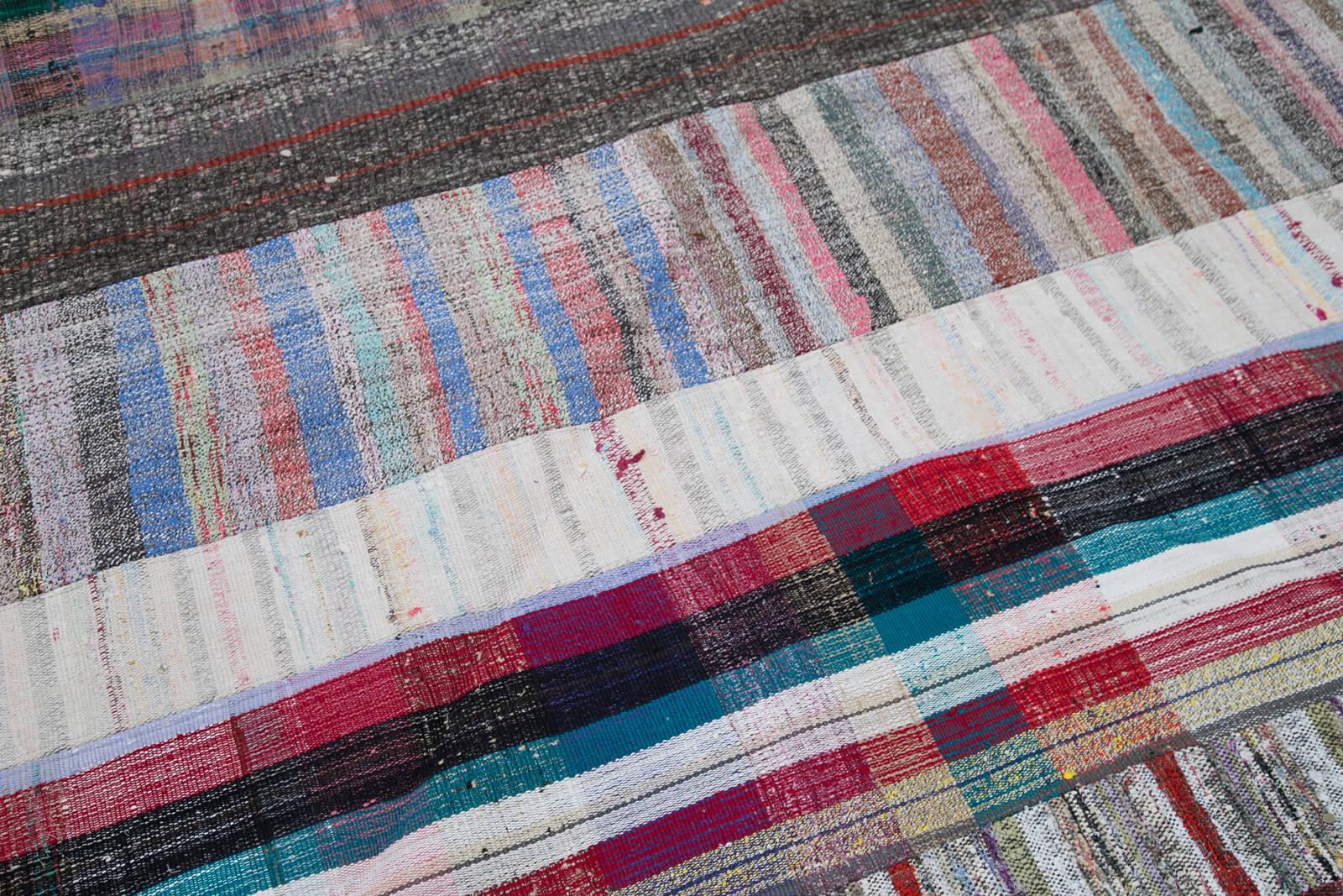 Kırk Yama Gri Patchwork Pamuk Yün El Dokuma Halısı 204x300 Agacan
