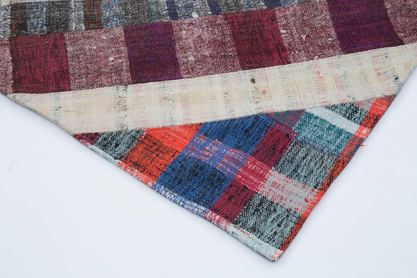 Kırk Yama Gri Patchwork Pamuk Yün El Dokuma Halısı 197x305 Agacan
