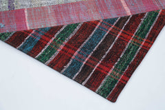 Kırk Yama Gri Patchwork Pamuk Yün El Dokuma Halısı 206x304 Agacan