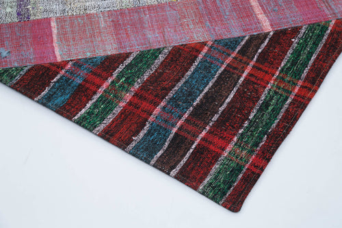 Kırk Yama Gri Patchwork Pamuk Yün El Dokuma Halısı 206x304 Agacan