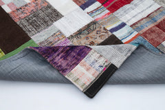 Kırk Yama Gri Patchwork Pamuk Yün El Dokuma Halısı 200x300 Agacan
