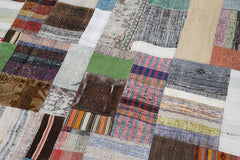 Kırk Yama Gri Patchwork Pamuk Yün El Dokuma Halısı 200x300 Agacan