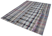 Kırk Yama Gri Patchwork Pamuk Yün El Dokuma Halısı 214x304 Agacan