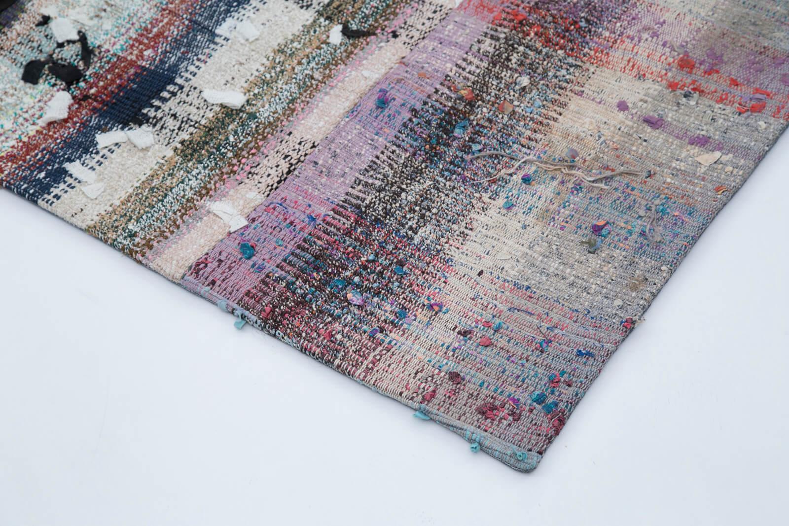 Kırk Yama Gri Patchwork Pamuk Yün El Dokuma Halısı 214x304 Agacan