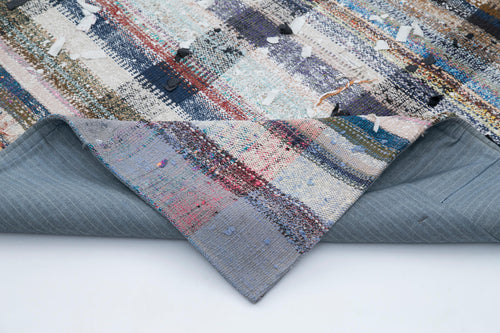 Kırk Yama Gri Patchwork Pamuk Yün El Dokuma Halısı 214x304 Agacan