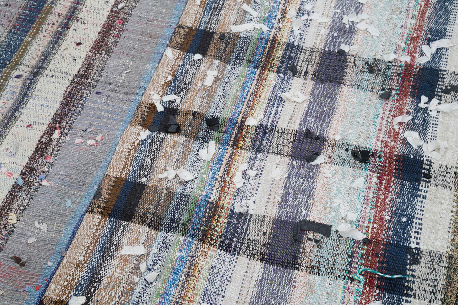 Kırk Yama Gri Patchwork Pamuk Yün El Dokuma Halısı 214x304 Agacan