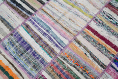 Kırk Yama Gri Patchwork Pamuk Yün El Dokuma Halısı 281x198 Agacan