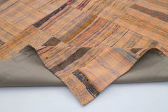 Kırk Yama Turuncu Patchwork Pamuk Yün El Dokuma Halısı 210x295 Agacan
