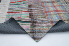 Kırk Yama Gri Patchwork Pamuk Yün El Dokuma Halısı 203x303 Agacan