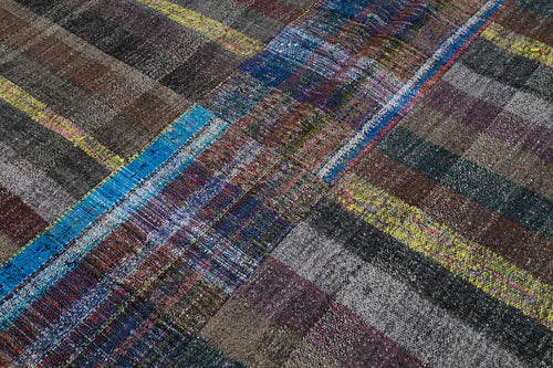 Kırk Yama Gri Patchwork Pamuk Yün El Dokuma Halısı 196x300 Agacan