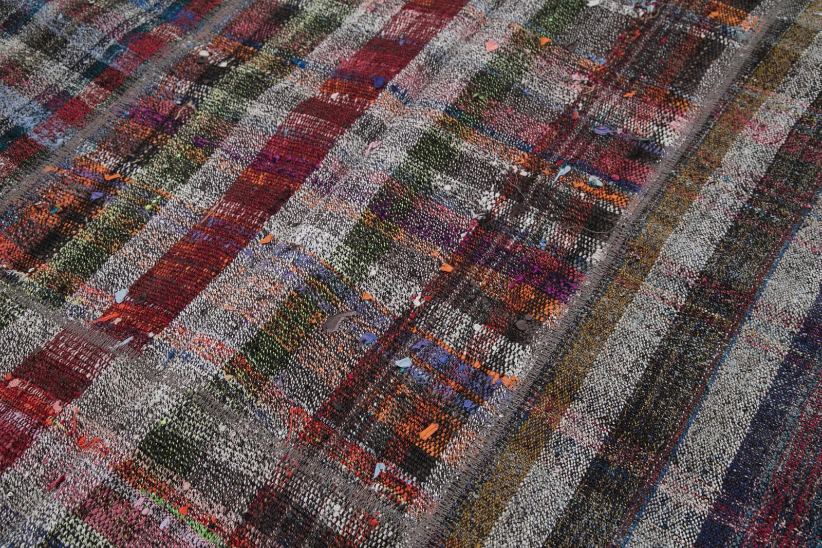 Kırk Yama Gri Patchwork Pamuk Yün El Dokuma Halısı 200x300 Agacan