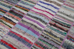 Kırk Yama Gri Patchwork Pamuk Yün El Dokuma Halısı 194x283 Agacan