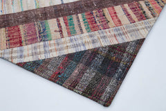 Kırk Yama Gri Patchwork Pamuk Yün El Dokuma Halısı 196x304 Agacan