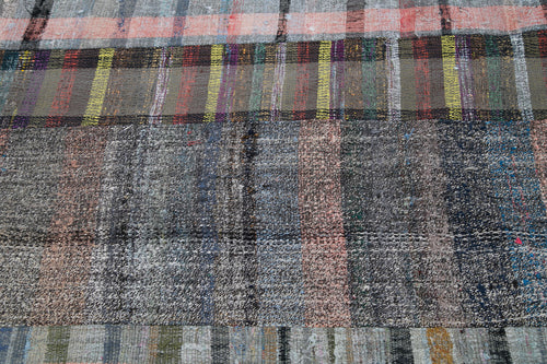 Kırk Yama Gri Patchwork Pamuk Yün El Dokuma Halısı 196x304 Agacan