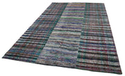 Kırk Yama Gri Patchwork Pamuk Yün El Dokuma Halısı 202x291 Agacan