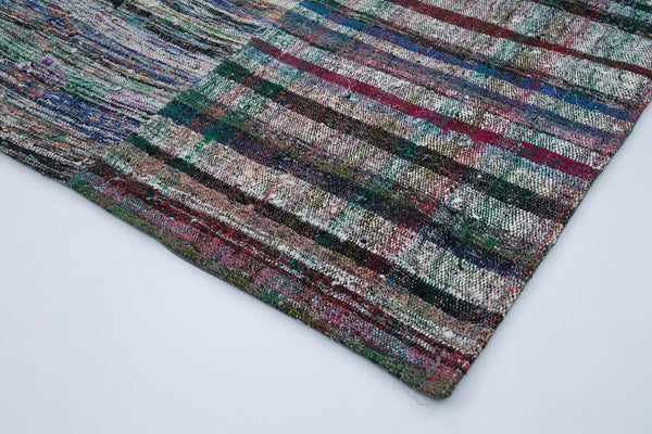 Kırk Yama Gri Patchwork Pamuk Yün El Dokuma Halısı 202x291 Agacan