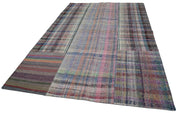 Kırk Yama Gri Patchwork Pamuk Yün El Dokuma Halısı 203x300 Agacan