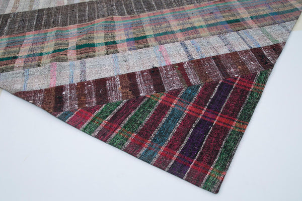 Kırk Yama Gri Patchwork Pamuk Yün El Dokuma Halısı 204x303 Agacan