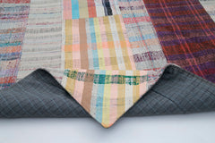 Kırk Yama Gri Patchwork Pamuk Yün El Dokuma Halısı 204x303 Agacan