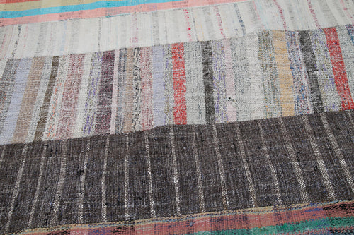 Kırk Yama Gri Patchwork Pamuk Yün El Dokuma Halısı 204x303 Agacan