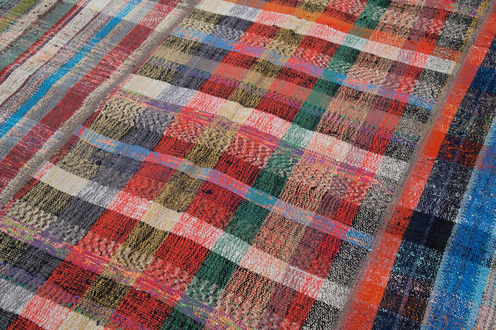 Kırk Yama Gri Patchwork Pamuk Yün El Dokuma Halısı 202x285 Agacan