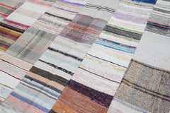 Kırk Yama Beyaz Patchwork Pamuk Yün El Dokuma Halısı 203x301 Agacan