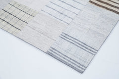 Kırk Yama Bej Patchwork Pamuk Yün El Dokuma Halısı 204x300 Agacan