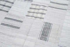 Kırk Yama Bej Patchwork Pamuk Yün El Dokuma Halısı 203x300 Agacan